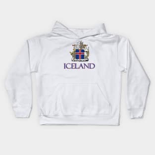 Iceland - Coat of Arms Design Kids Hoodie